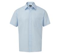Premier Mens Short Sleeve Poplin Shirt (Light Blue) - Size 22 Inch