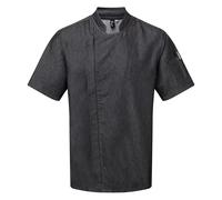 Premier Men's Short-Sleeved Chef Jacket in True Black | Size: XL Premier True Black XL