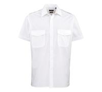 (22in, White) Premier Mens Short-Sleeved Pilot Shirt