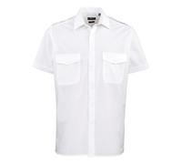 Premier Mens Short-Sleeved Pilot Shirt (White) - Size 15 inch