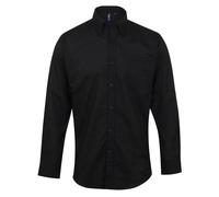 Premier Mens Signature Oxford Long Sleeve Work Shirt (15.5) (Black)