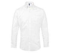 (17, White) Premier Mens Signature Oxford Long Sleeve Work Shirt