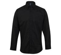 (17in, Black) Premier Mens Signature Oxford Long-Sleeved Shirt