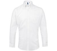 Premier Mens Signature Oxford Long-Sleeved Shirt (White) - Size 22