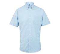 Premier Mens Signature Oxford Short Sleeve Work Shirt (16) (Light Blue)