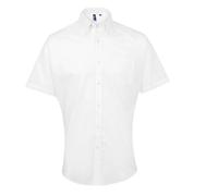 Premier Mens Signature Oxford Short Sleeve Work Shirt (16) (White)