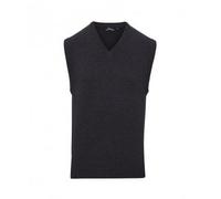 Premier Mens Sleeveless Cotton Acrylic V Neck Sweater (Charcoal) - Size X-Small
