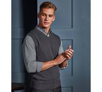Premier Men's Sleeveless Cotton Acrylic V Neck Sweater in Charcoal | Size: 4XL Premier Charcoal 4XL