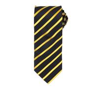 Premier Men's Sports Stripe Pattern Formal Work Tie in True Black Premier True Black One Size