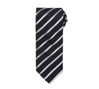 Premier Men's Sports Stripe Pattern Formal Work Tie in Jet Black Premier Jet Black One Size