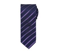 Premier Men's Sports Stripe Pattern Formal Work Tie in Navy Premier Navy One Size