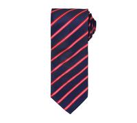 Premier Men's Sports Stripe Pattern Formal Work Tie in Navy Premier Navy One Size