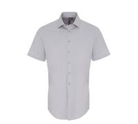 (M, Silver) Premier Mens Stretch Fit Poplin Short Sleeve Shirt