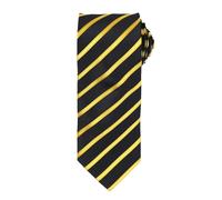 Premier Mens Stripe Tie (Black/Gold) - One Size
