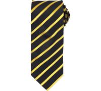 (One Size, Black/Gold) Premier Mens Stripe Tie