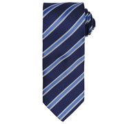 Premier Mens Stripe Waffle Tie (Navy/Royal Blue) - One Size