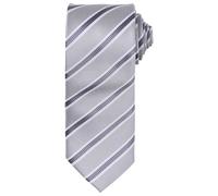 Premier Men's Stripe Waffle Tie in Metallic Silver Premier Metallic Silver One Size