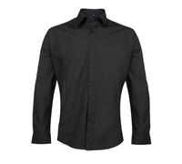 Premier Men's Supreme Heavier Weight Poplin Long Sleeve Work Shirt in Black | Size: 18 inches Premier Black 18 inches