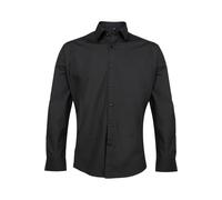 Premier Men's Supreme Heavier Weight Poplin Long Sleeve Work Shirt in Black Premier Black One Size