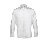 Premier Men's Supreme Heavier Weight Poplin Long Sleeve Work Shirt in White Premier White One Size