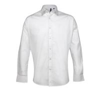 Premier Men's Supreme Heavier Weight Poplin Long Sleeve Work Shirt in White | Size: 17.5 in Premier White 17.5 in
