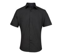 Premier Mens Supreme Heavy Poplin Short Sleeve Work Shirt (15.5) (Black)