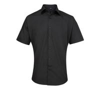 Premier Men's Supreme Heavy Poplin Short Sleeve Work Shirt in Black | Size: 16.5 in Premier Black 16.5 in