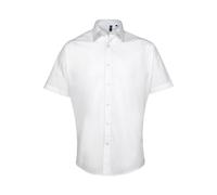 Premier Men's Supreme Heavy Poplin Short Sleeve Work Shirt in White Premier White One Size