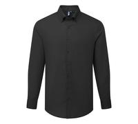 Premier Men's Supreme Oxford Long-Sleeved Formal Shirt in Black | Size: Medium Premier Black M
