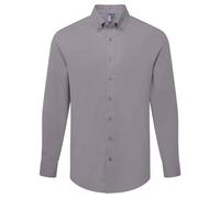 Premier Men's Supreme Oxford Long-Sleeved Formal Shirt in Dark Grey | Size: 4XL Premier Dark Grey 4XL