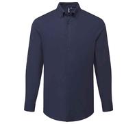 Premier Men's Supreme Oxford Long-Sleeved Formal Shirt in Navy | Size: Medium Premier Navy M