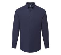 Premier Men's Supreme Oxford Long-Sleeved Formal Shirt in Navy | Size: Medium Premier Navy M