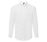 Premier Men's Supreme Oxford Long-Sleeved Formal Shirt in White | Size: 3XL Premier White 3XL