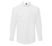 (3XL, White) Premier Mens Supreme Oxford Long-Sleeved Formal Shirt