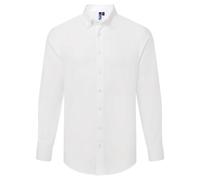 (L, White) Premier Mens Supreme Oxford Long-Sleeved Formal Shirt