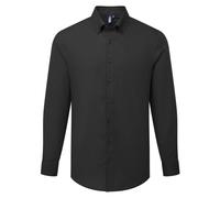 Premier Men's Supreme Oxford Long-Sleeved Shirt in Black | Size: Medium Premier Black M