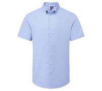Premier Men's Supreme Oxford Short-Sleeved Formal Shirt in Blue | Size: Small Premier Blue S