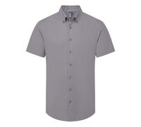 Premier Men's Supreme Oxford Short-Sleeved Formal Shirt in Dark Grey | Size: XL Premier Dark Grey XL