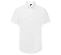 Premier Men's Supreme Oxford Short-Sleeved Formal Shirt in White | Size: 4XL Premier White 4XL