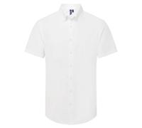 Premier Men's Supreme Oxford Short-Sleeved Formal Shirt in White | Size: 4XL Premier White 4XL
