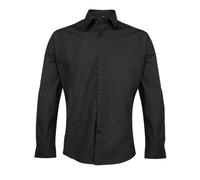 Premier Men's Supreme Poplin Formal Shirt in Black | Size: 17.5 in Premier Black 17.5 in