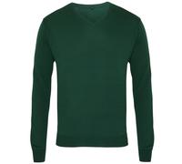 Premier Men's V-Neck Knitted Sweater in Bottle Green | Size: Medium Premier Bottle Green M