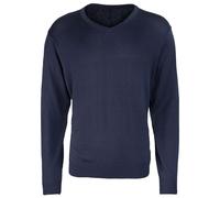 (M, Navy) Premier Mens V-Neck Knitted Sweater