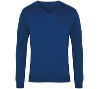 (S, Royal) Premier Mens V-Neck Knitted Sweater