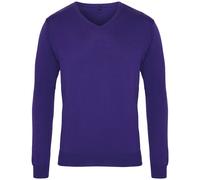 Premier Mens V-Neck Knitted Sweater (Purple) - Size Medium