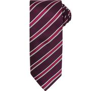 (One Size, Burgundy/ Aubergine) Premier Mens Waffle Stripe Formal Business Tie
