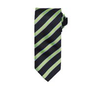Premier Mens Waffle Stripe Formal Business Tie (Pack of 2) (Black/Lime) - One Size