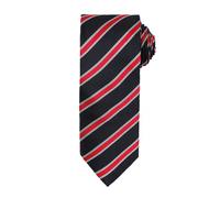 Premier Mens Waffle Stripe Formal Business Tie (Pack of 2) (Black/Red) - One Size