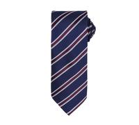 Premier Mens Waffle Stripe Formal Business Tie (Pack of 2) (Navy/Aubergine) - One Size