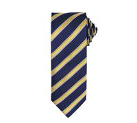 Premier Mens Waffle Stripe Formal Business Tie (Pack of 2) (Navy/Gold) - One Size